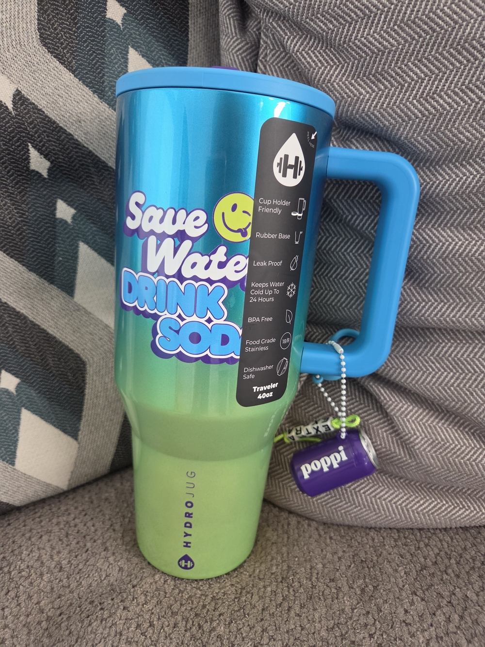 ✨ Limited Edition ✨ HydroJug x Poppi 40oz Traveler Straw Tumbler 🥤 - Picture 6 of 8